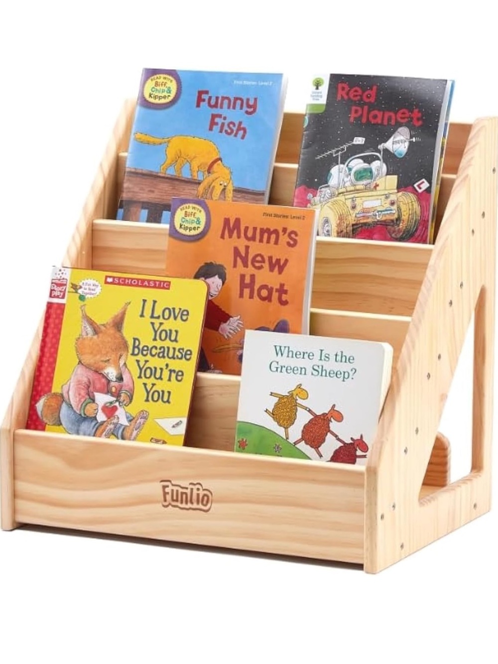 Natural Wood Kids Book Display - Light Pine Finish